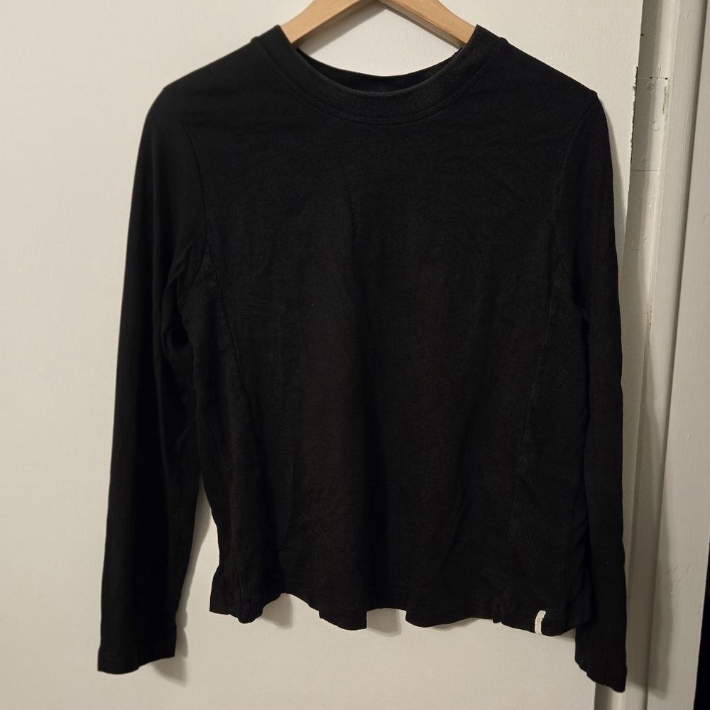 🟡 Satva Organic Cotton/Modal Black Crew Neck Top
